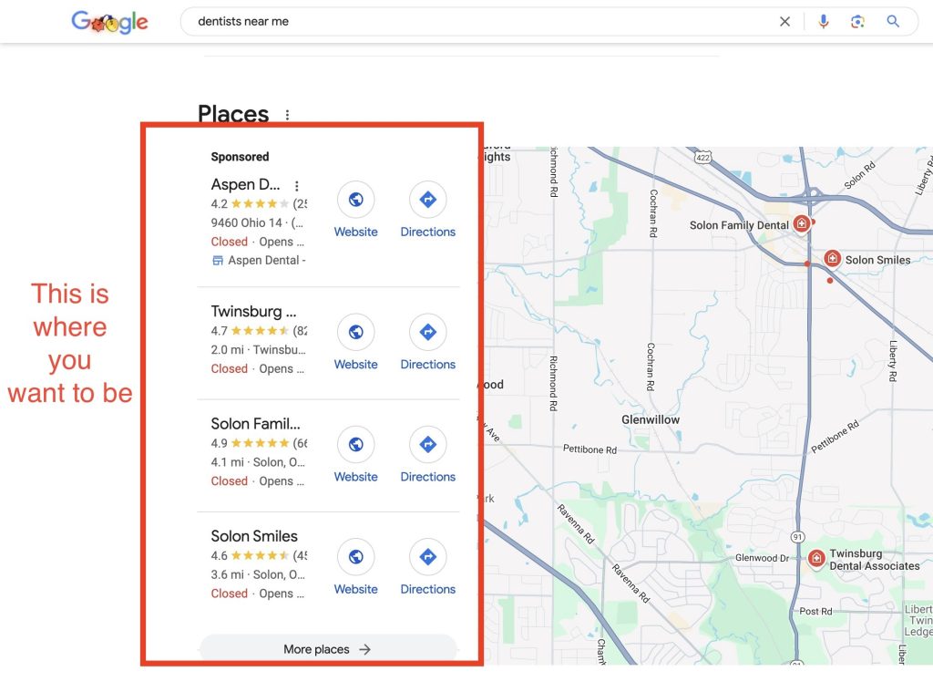 Local SEO Results dentists should have